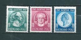 Allemagne Rheinland Timbres De 1949  N°45 A 47  Neufs ** - Other