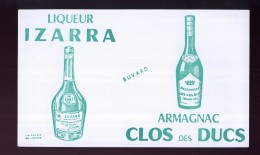 B037 BUVARD -  LIQUEUR IZARRA - ARMAGNAC CLOS DES DUCS - Liqueur & Bière