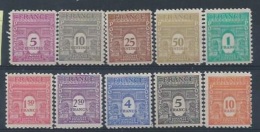 FRANCE : Y&T** N° 620-629 " Arc De Triomphe " - 1944-45 Triomfboog
