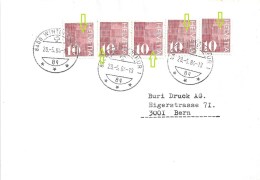 Brief  Winterthur - Bern  (Abarten)              1984 - Coil Stamps