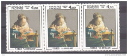 VARIETE BANDE X 3 N 2231 **  TBS PASSANT DE BRUN FONCE A BRUN PALE + NUANCES COULEURS  DIFFERENTS SUR TETE ET CHEVEUX - Unused Stamps