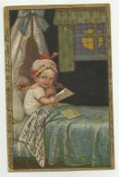 BAMBINA SUL LETTO 1936   VIAGGIATA FP - 1900-1949