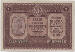 1 Lira / DA UNA LIRA 2 GENNAIO - Italy - Year 1918 - Buoni Di Cassa