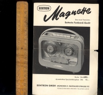 BENTRON Magnette Tonband Gerät Magnetophone à Bande Bentron Gmbh München - Otros & Sin Clasificación