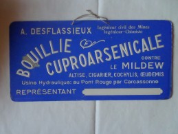 PLAQUE EN CARTON BOUILLIE CUPROARSENICALE SANS TIMBRE - Placas De Cartón