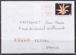 = Sur Enveloppe Timbre Nouvelle Calédonie N°578 Latiaxis Sp 110F Oblitéré Avec Machine à Affranchir Nouméa 03.03.15 - Lettres & Documents