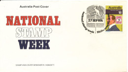 Australia Cover National Stamp Week Melbourne 27-9-1976 Stamp And Cover Designer R. Honisett - Covers & Documents