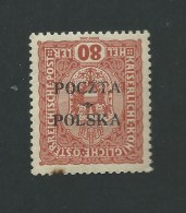 1919. AUSTRIAN  OCCUPATION  80 H.printers Error .optd. INVERTED  POCZTA  POLSKA. - Nuovi