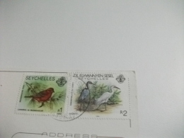 STORIA POSTALE FRANCOBOLLO COMMEMORATIVO UCCELLI BIRD  SEYCHELLES MAHE SEEN FROM CERF ISLAND THRU PARCHER LEAVES - Seychelles