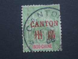 CANTON  Colonie France  (o)  1901 / 02   "   TP D'Indochine Surchargé  "   N° 5 .       1 Val . - Oblitérés
