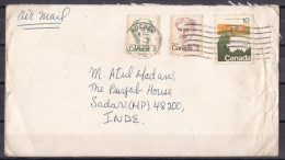 CANADA, 1975,  Airmail Cover From Canada To India,  3 Stamps - Luftpost
