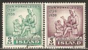 Iceland 1959 Mi# 331-332 Used - Death Bicentenary Of Jon Thorkelsson, Headmaster Of Skaholt - Usados