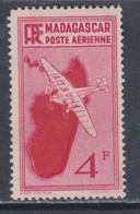 Madagascar P.A.  N° 6  XX 4 F. Rose Sans Charnière, Angle Sup Droit à Peine Court Sinon TBTB - Airmail