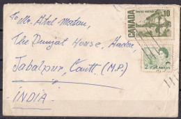 CANADA, 1971, Cover From Canada To India,  2 Stamps, Queen - Storia Postale