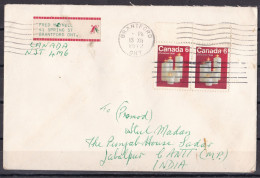 CANADA, 1972, Cover From Canada To India,  2 Stamps, Candles - Brieven En Documenten