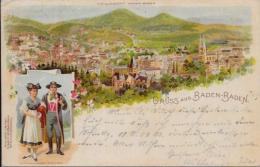 CPA LITHO Gruss Allemagne Germany Circulé Baden Baden - Other & Unclassified