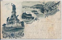 CPA LITHO Gruss Allemagne Germany Circulé Rüdesheim Circulé En 1899 - Sonstige & Ohne Zuordnung