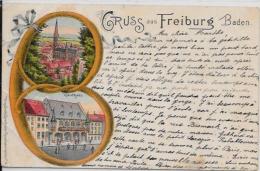 CPA LITHO Gruss Allemagne Germany Circulé Freiburg Baden - Other & Unclassified