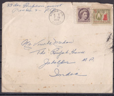 CANADA, 1958, Cover From Canada To India,  2 Stamps, Queen - Lettres & Documents