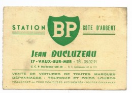 CARTE  De VISITE VAUX SUR MER  Station BP Cote D'argent JEAN DUCLUZEAU Vente De Voitures - Cartes De Visite