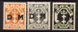 Danzig Dienstmarken 1921 Mi 1; 4-5 * [100716XVII] - Servizio