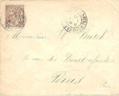 MONACO ---- Enveloppe Pour PARIS Càd Monte Carlo 1.2.1903 -- 15 C. Brun-lilas S. Jaune Prince ALBERT 1er - Lettres & Documents