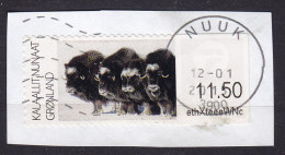 Greenland 2011 Automatmarke ATM Frama Label 11.50 Kr Musk Oxe On Clip, Genuinely Used NUUK Cancel !! - Distribuidores