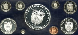 PANAMA 1 CENTESIMO 20 BALBOAS FRONT MAN BACK 1979 PROOF SET OF 9 INC. 3 SILVER KM? READ DESCRIPTION CAREFULLY !!! - Panama