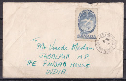 CANADA, 1958,  Cover  From Canada To India, 1 Stamp, - Storia Postale