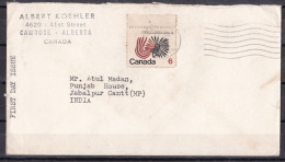 CANADA, 1970, FDC,  From Canada To India,  1 Stamp - Lettres & Documents