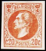 1865. Leopold I. BELGIQUE POSTES. 20 CENTIMES. Essay. Brun.    (Michel: ) - JF194535 - Prove E Ristampe