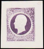 1865. Leopold I. BELGIQUE POSTES. 20 CENTIMES. Essay. Violet.     (Michel: ) - JF194547 - Proofs & Reprints