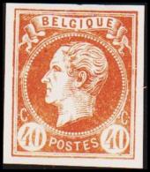 1865. Leopold I. BELGIQUE POSTES 40 CENTIMES Essay. Brown.     (Michel: ) - JF194601 - Proofs & Reprints