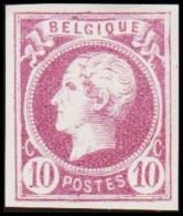 1865-1866. Leopol I. BELGIQUE POSTES 10 CENT Essay. Violet. (Michel: ) - JF194492 - Proeven & Herdruk
