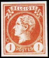 1865-1866. Leopol I. BELGIQUE POSTES 1 CENT Essay. Brown. (Michel: ) - JF194482 - Proofs & Reprints