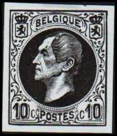 1865-1866. Leopol I. 10 CENTS Essay. Black On Bluish Paper. (Michel: ) - JF194394 - Probe- Und Nachdrucke