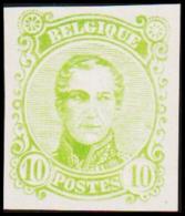 1860. Leopold I. Medailion. 10 CENT Essay. Green. (Michel: ) - JF194375 - Probe- Und Nachdrucke