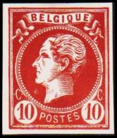 1865-1866. Leopol I. BELGIQUE POSTES 10 CENT Essay. Redbrown. (Michel: ) - JF194493 - Proofs & Reprints