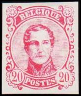 1860. Leopold I. Medailion. 20 CENT Essay. Red. (Michel: ) - JF194377 - Proofs & Reprints