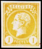 1865-1866. Leopol I. BELGIQUE POSTES 1 CENT Essay. Yellow. (Michel: ) - JF194478 - Probe- Und Nachdrucke