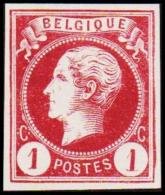 1865-1866. Leopol I. BELGIQUE POSTES 1 CENT Essay. Violet. (Michel: ) - JF194480 - Proofs & Reprints