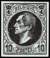 1865-1866. Leopol I. 10 CENTS Essay. Black On Bluish Paper. (Michel: ) - JF194391 - Probe- Und Nachdrucke