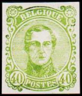 1860. Leopold I. Medailion. 40 CENT Essay. Green.  (Michel: ) - JF194381 - Proofs & Reprints