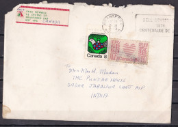 CANADA, 1974, Cover  From Canada To India,  2 Stamps, - Storia Postale