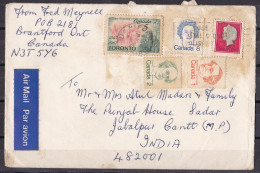 CANADA, 1978, Airmail Cover  From Canada To India,  6 Stamps, Queen - Brieven En Documenten