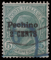 Pechino - Francobollo D´ Italia 1901/16 Con Soprastampa Locale - 2 C. Su 5 C. Verde (VARIETA´) - 1918/19 - Pékin