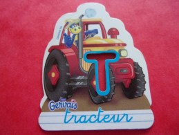 Magnet Danone  Gervais Dinosaure Tracteur Lettre T - Letters & Cijfers