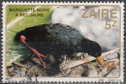 Zaïre 1982 Michel 800 O Cote (2002) 2.60 Euro Marquette Noire à Bec Jaune Cachet Rond - Used Stamps
