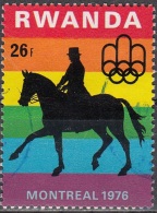 Rwanda 1976 Michel 829 O Cote (2005) 0.60 Euro Jeux Olympiques Montreal équestre Cachet Rond - Used Stamps