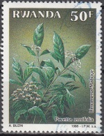 Rwanda 1989 Michel 1411 O Cote (2005) 4.60 Euro Plante Pavetta Ternifolia Cachet Rond - Oblitérés